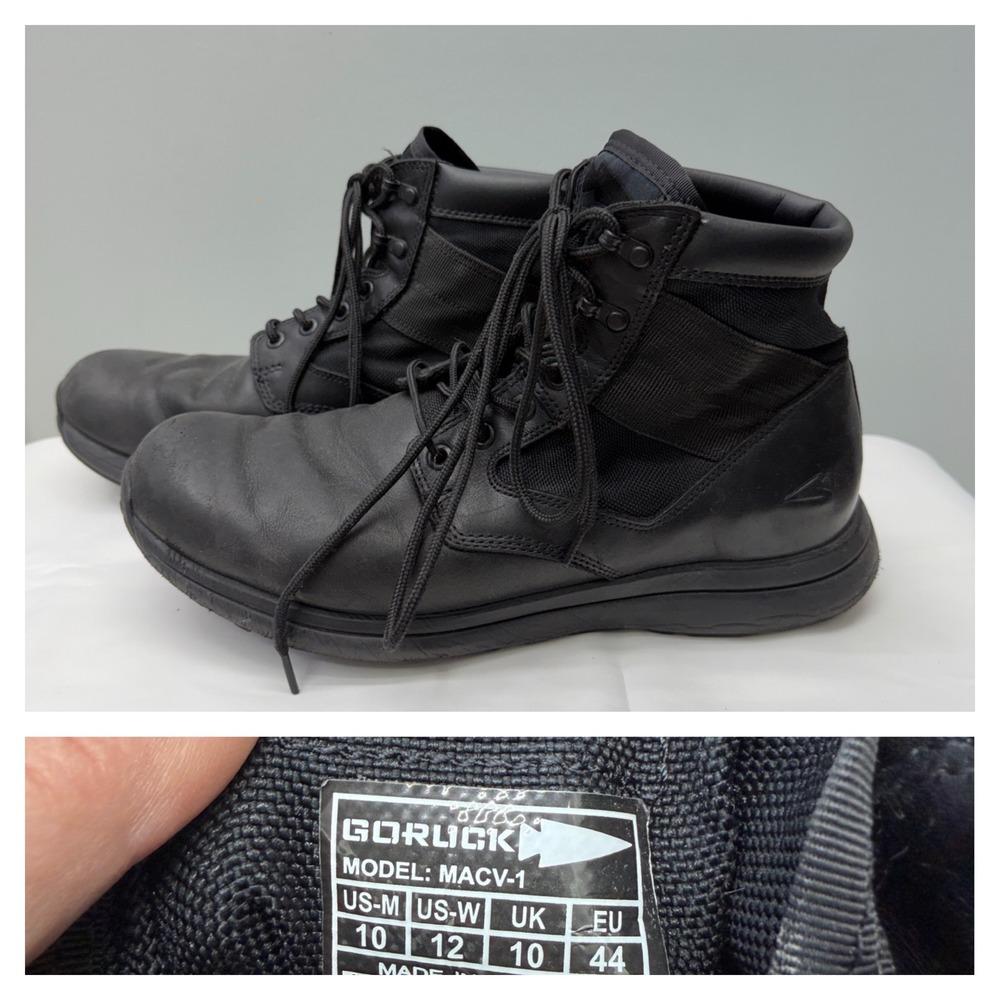 GoRuck MACV-1 Mens 10 Womens 12 Black Leather Combat Rucking Boots Tactical